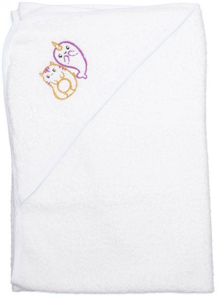 Полотенце Homeline уголок с вышивкой 90x90 см белый