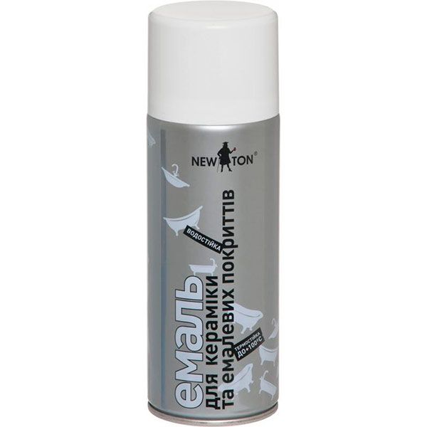 Эмаль аэрозольная для керамики и эмалевых покрытий New Ton белый 400 мл