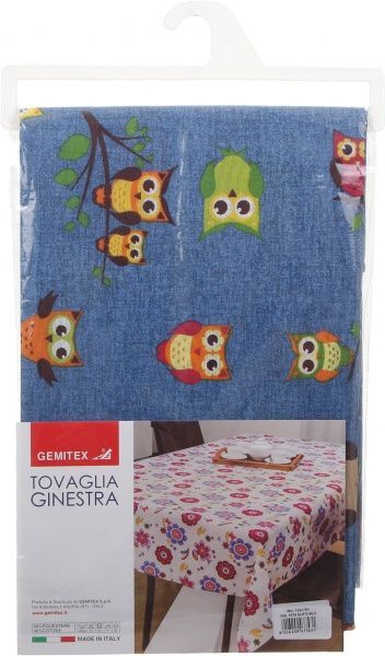 Скатерть Ginestra совы 120x160 см синий Gemitex 