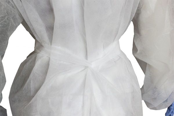 Халат из спанбонда на завязках 25 г/кв. м р. XXXL рост универсальный белый