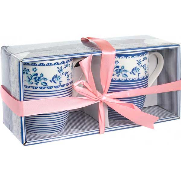 Набор чашек Синие цветы 2 шт 340 мл