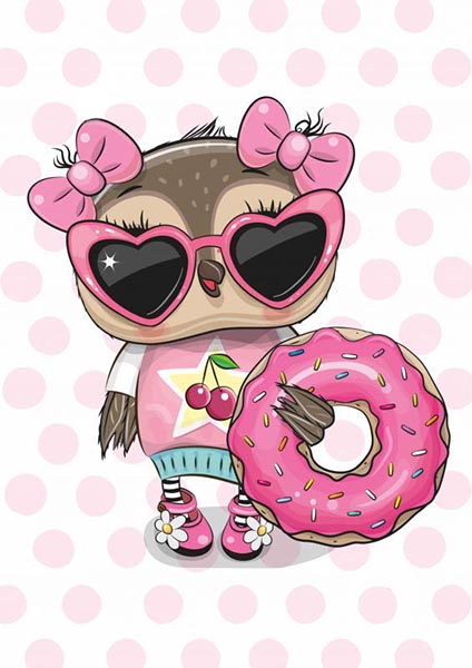 Постер сова с пончиком Posterclub 