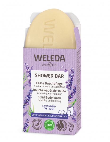 Мыло Weleda Твердый арома-бар для душа Лаванда и Ветивер 75 г 1 шт./уп.