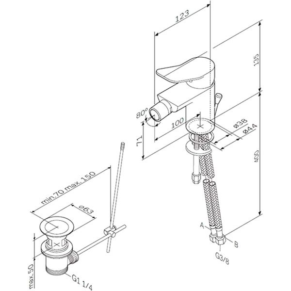 Змішувач для біде AM.PM X-Joy F85a83100