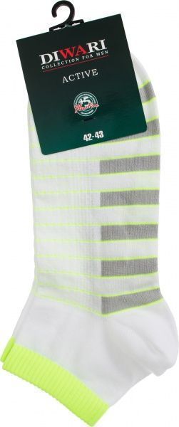 Шкарпетки Diwari ACTIVE 067 р. 42-43 білий із салатовим 