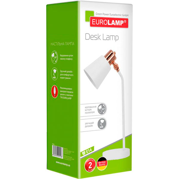 Настольная лампа офисная Eurolamp TLS-1437 1xE14 белая