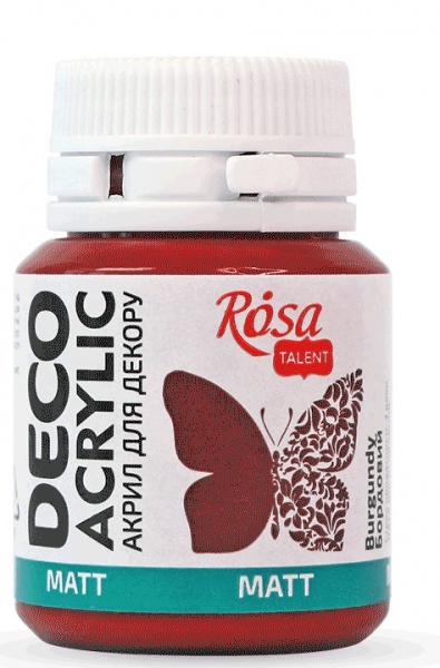 Акрил для декору Бордовий матовий 20 мл Rosa Talent