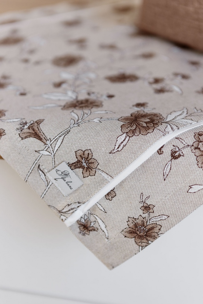 Серветка декоративна Прованс Сappuccino з кантом Квіти 35x45 см