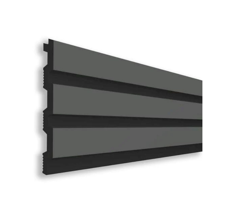 Реечная панель Walldeco полимерная 115x12x2900 мм серый (D404-107 )