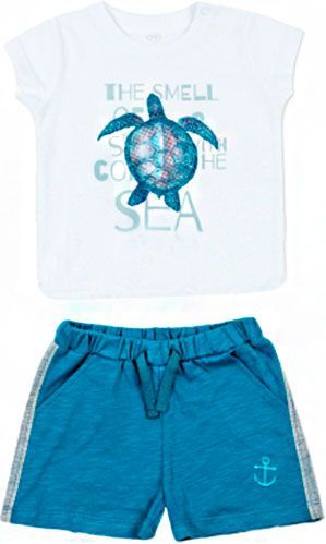 Комплект Фламінго ясельний білий із бірюзовим р.74 563-123 