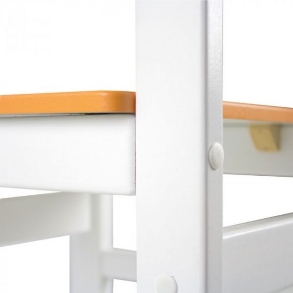 Стільчик для дітей Yuliana Woody білий з помаранчевим сидінням 12003211