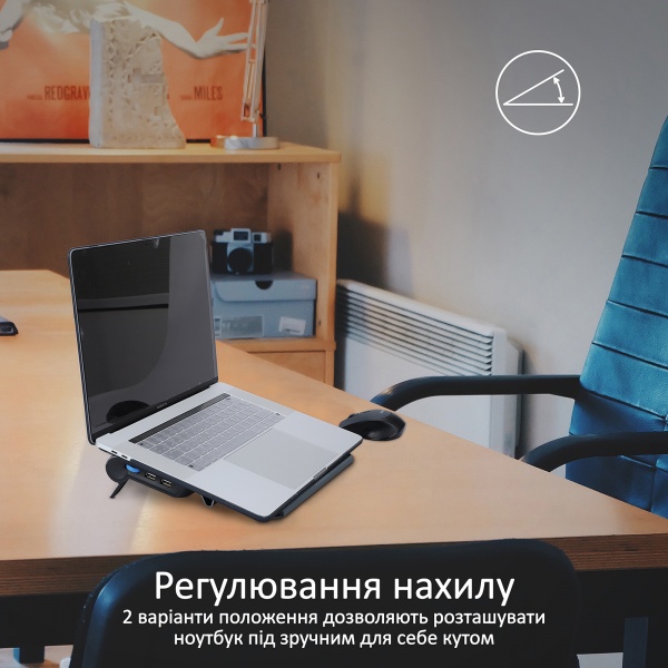 Подставка для ноутбука Promate (airbase-6.grey) охлаждающая