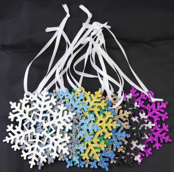 Подвеска Снежинка 9 см разноцветный 1220356