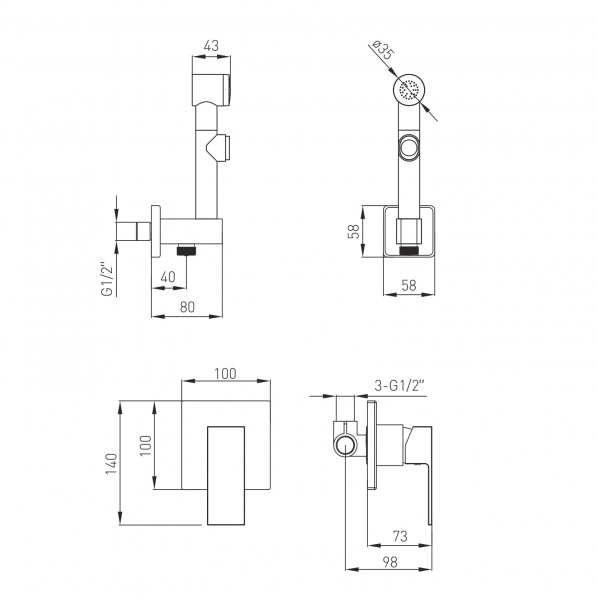 Душевой набор VOLLE Leon 1511.160104 de la noche 