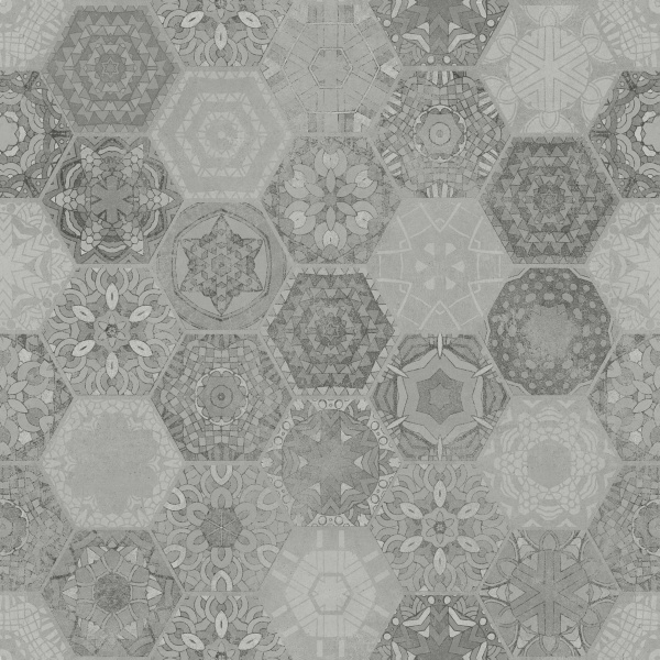 Плитка Stargres Patchworkhexagon grey 60x60 
