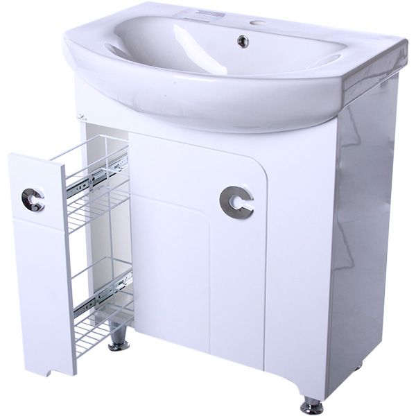 Тумба підлогова Сансервіс Eliza 70 з умивальником Лотос 70 біла
