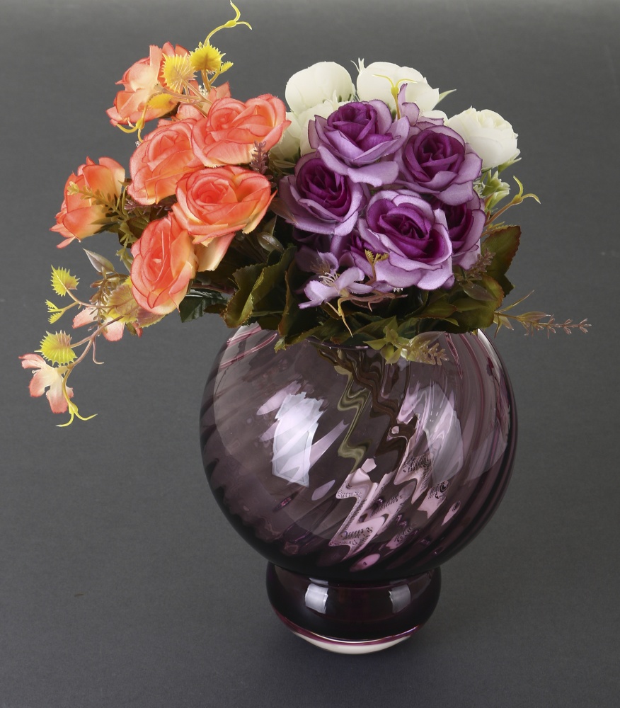 Ваза скляна Wrzesniak Glassworks Wisla 17-10845 20 см верескова