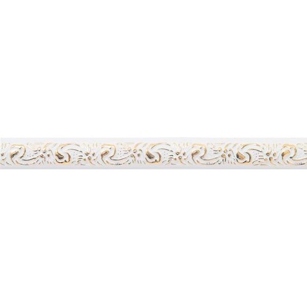 Молдинг Dellos Baget 130G-115 білий із золотом 2400x15x8мм 