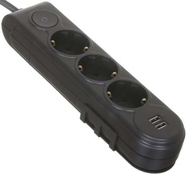 Удлинитель Makel с защитными шторками + USB с заземлением 3 гн. белый 3 м N3811143 