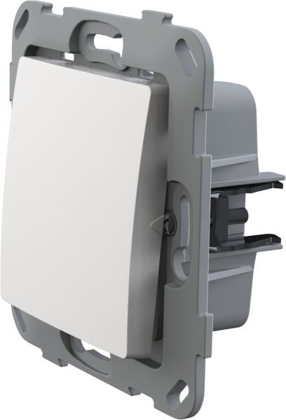 Выключатель одноклавишный Plank Electrotechnic Classic/Nordic без подсветки 10 А 250В белый PLK0111031