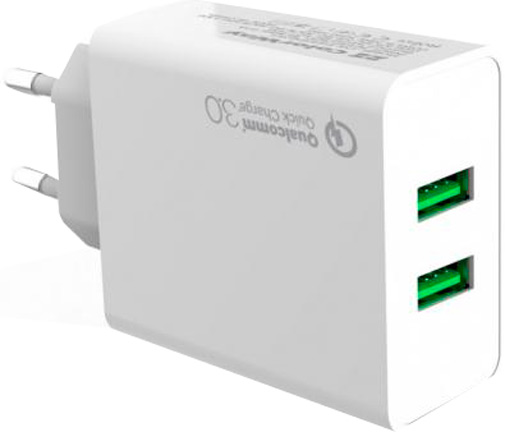 Сетевое зарядное устройство ColorWay 2USB Quick Charge 3.0 (36W) CW-CHS017Q-WT