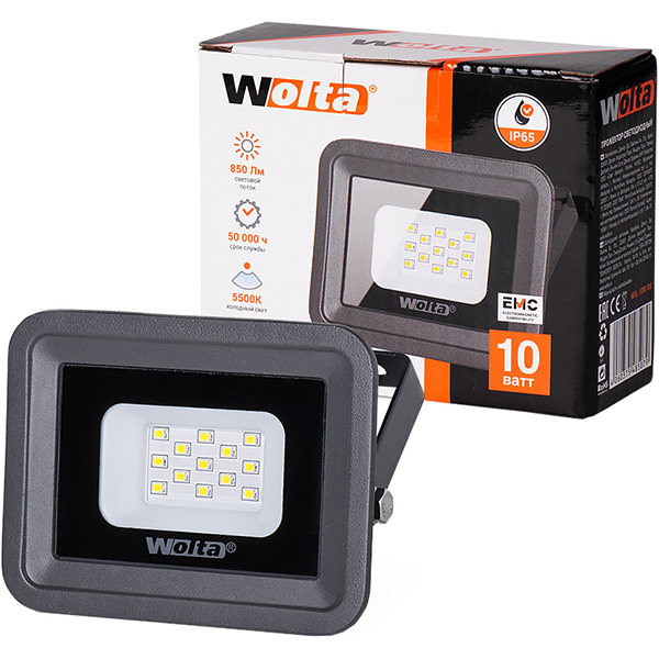 Прожектор Wolta WFL-10W/06 10 Вт IP65 черный 