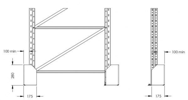 Кутовий захист стійки стелажа 5 мм жовтий