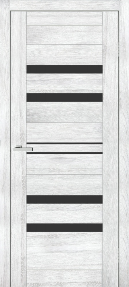 Дверное полотно ОМиС Lego 11 ВG (с фрезерованием п/з 96/85) ПО черное стекло 800 мм клен айс