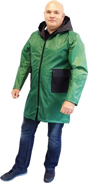 Плащ-дождевик на молнии, с капюшоном р. one size рост универсальный зеленый
