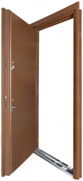 Дверь входная Булат Elegant 703 Metalic Wood - коричневая коричневый 2050x950 мм левая