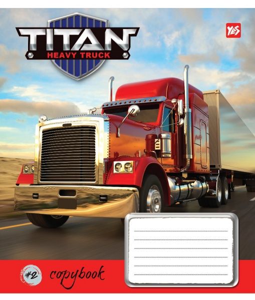 Комплект зошитів Titan Truck 12 аркушів у клітинку 25 шт. YES