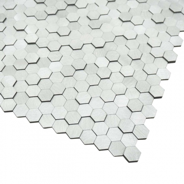 Декоративна панель EMERGO самоклеюча Hexagon 3D Сріблястий Home Inspire 