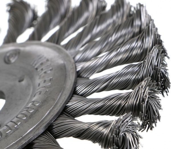 Щетка дисковая плетеная 150мм х 22.2мм, стальная проволока 0.3мм Tolsen 77534