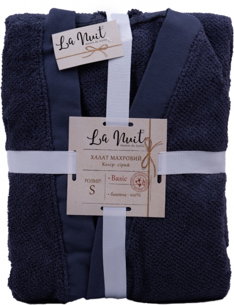 Халат махровый La Nuit Rice Gray р. М серый 