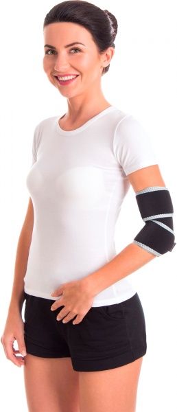 Супорт ліктя Торос-Груп р. 33 см Тип 600 неопреновий універсальний чорний/сірий