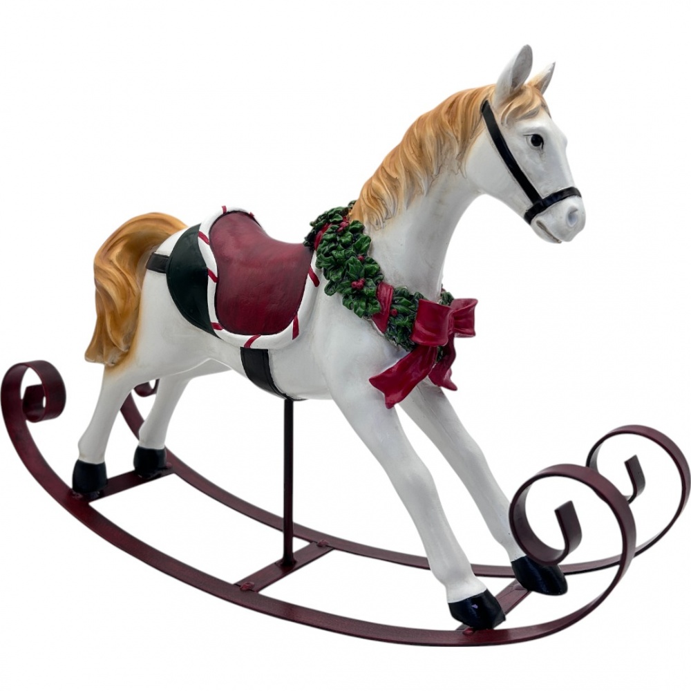 Сувенир новогодний лошадь качалка 37x10x27 см ZY924210