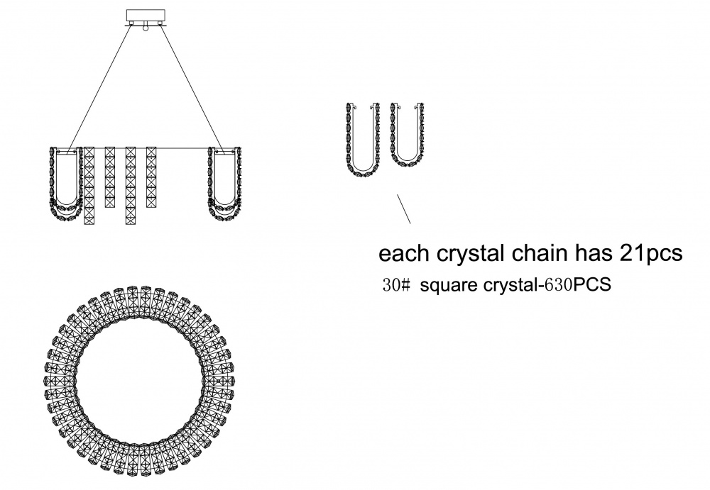 Люстра Sensio Marques 30 Вт хром/прозорий кришталь ALPL-PLCS025-60