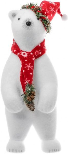 Декоративна фігура Ведмедик у шапці стоячий 52 см 