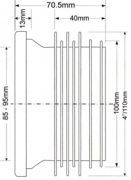 Насадка для унитаза McAlpine WC-CON14 прямая