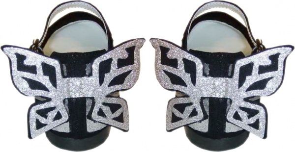 Балетки Bistfor для дівчинки р.31 чорний зі сріблястим 87702/46 