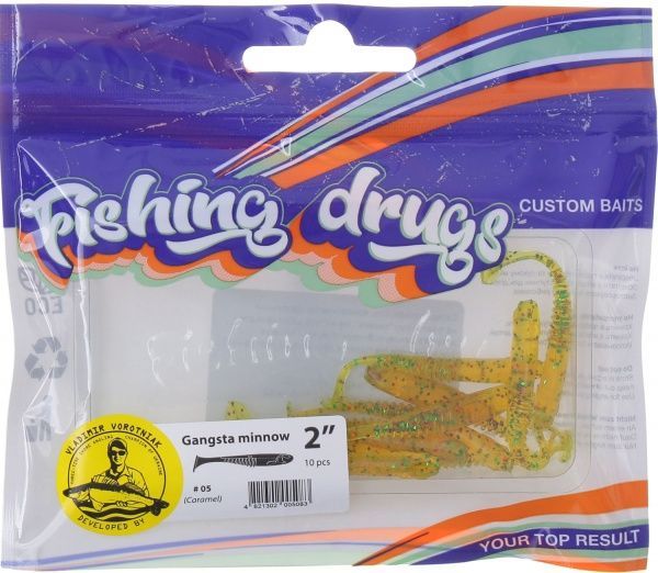 Приманки для ловли рыбы Гангста Минов 50 мм 10 шт. карамель