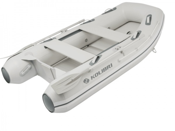 Човен надувний Kolibri KM 330 DXL. З алюмінієвим пайолом світло-сірий