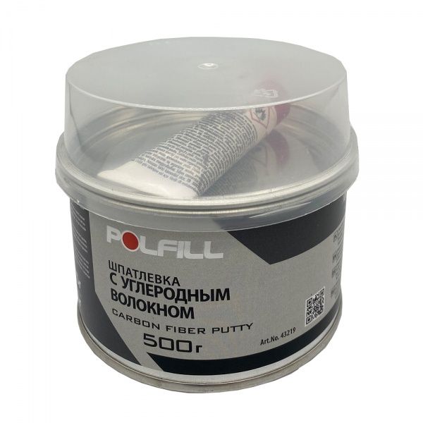 Шпаклевка Polfill с углеродным волокном Carbon 0.5 кг с отвердителем 
