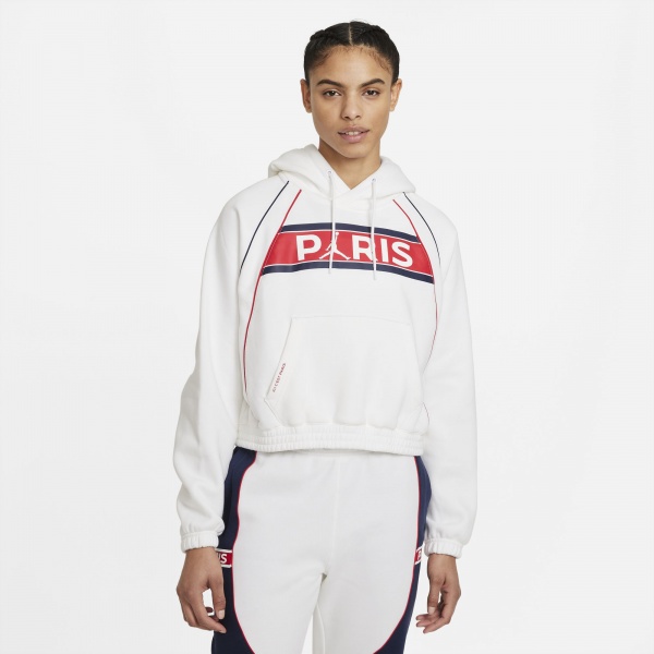 Джемпер Jordan W J PSG FLEECE HOODIE PO DC0461-100 р. XL бело-синий