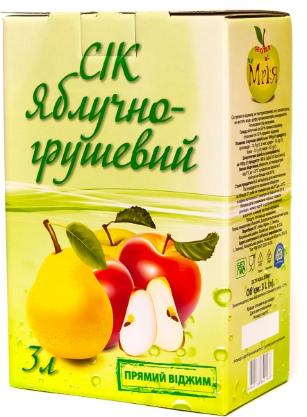 Сок Нова Мрія Яблучно-грушевый 3 л 