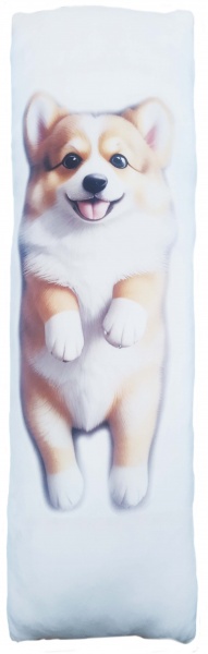 Подушка-обіймашка Коргі 35x100 см білий із малюнком Анна 