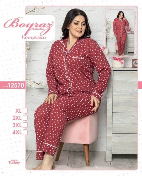 Піжама жіноча Бойраш р. 4XL бордовий 12750 