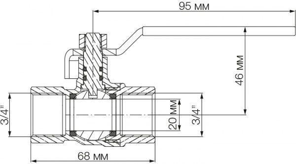Кран шаровой Idrosanitaria Bonomi MISSOURI ВВ 3/4
