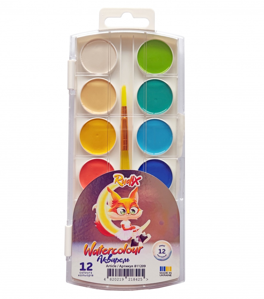 Фарби акварельні пастельні 811209 12 шт. RUDIX