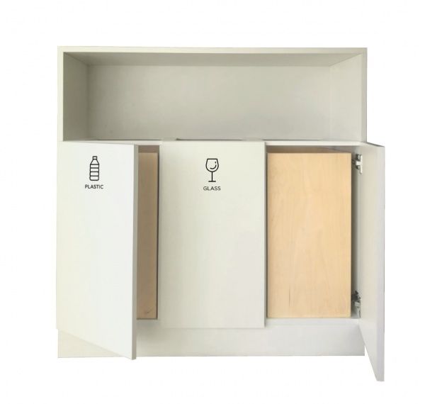 Тумба для сортування сміття 1000x1000x350 мм білий 